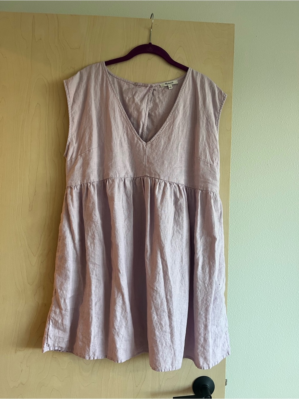 Madewell Dusty Lavender V-Neck Mini Dress